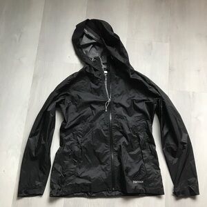 MARMOT WOMENS JACKET BLACK LIGHTWEIGHT FULL ZIP WINDBREAKER SMALL